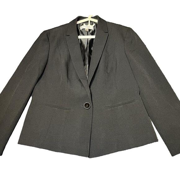 Kasper Jackets & Blazers - Kasper Blazer Womens 12 Black Suit Jacket 1 Button Work Formal Office Career